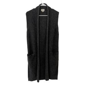 Aritzia Wilfred Long Sweater Vest Gray Knit Wool Mohair Blend Womens X Small